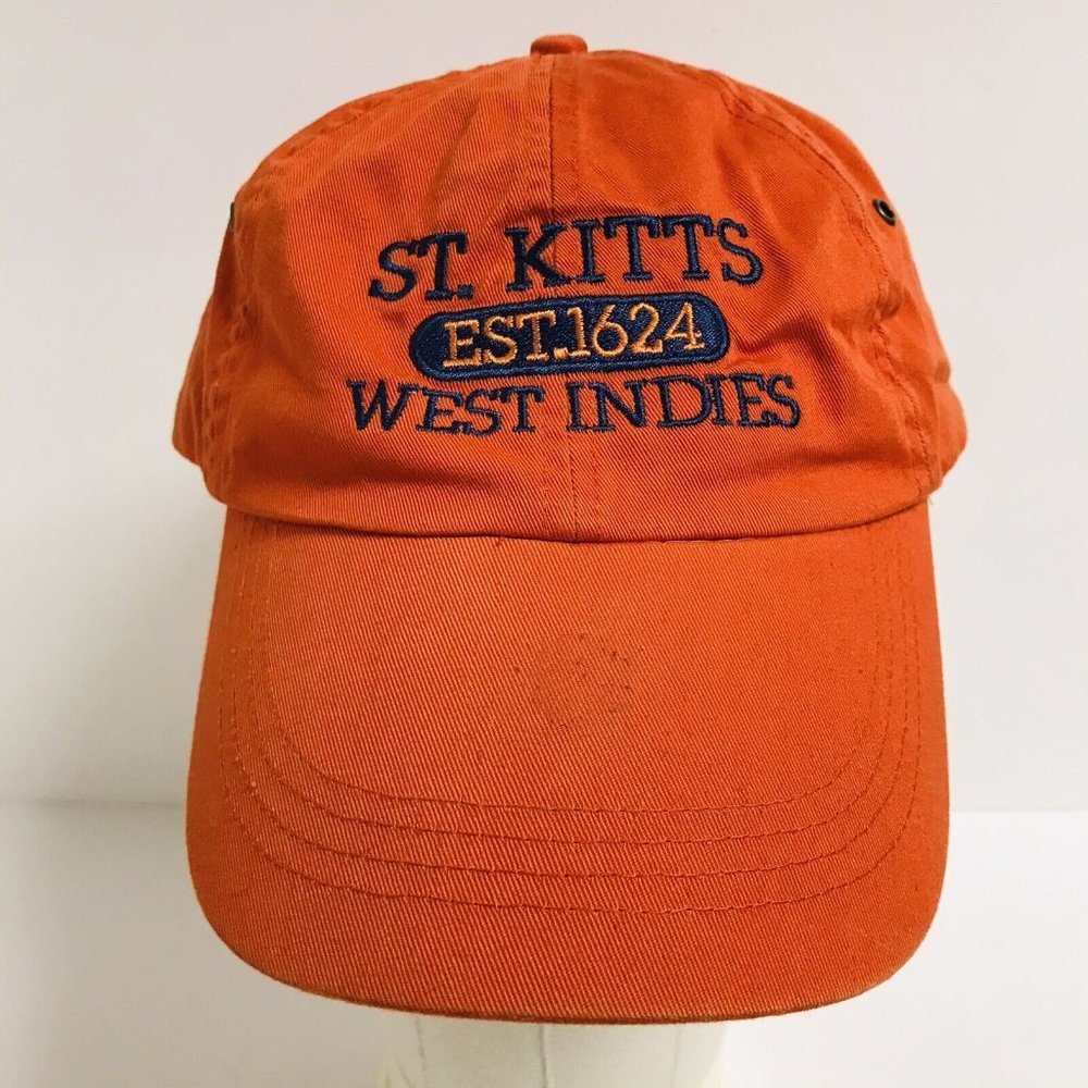 St. Kitts West Indies Orange Adjustable Hat